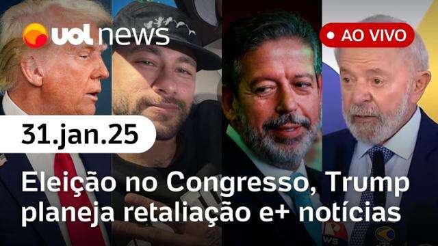 Neymar desembarca para apresentação no Santos; Lula criticado e+ notícias | UOL News 31/01/25