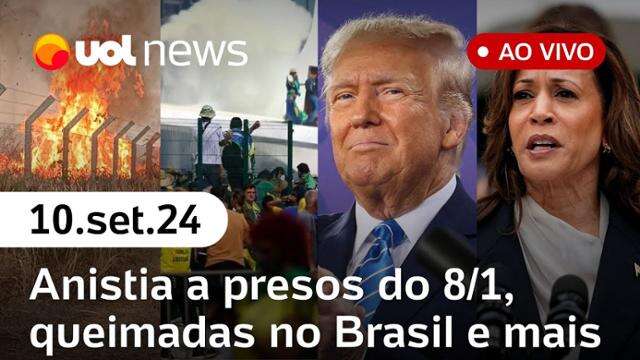 Anistia a presos do 8 de janeiro em pauta; 1º debate entre Kamala e Trump e mais | UOL News 10/09/24