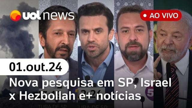 Quaest reforça empate entre Nunes, Boulos e Pablo Marçal; Israel x Hezbollah e mais notícias | UOL News 01/10/24