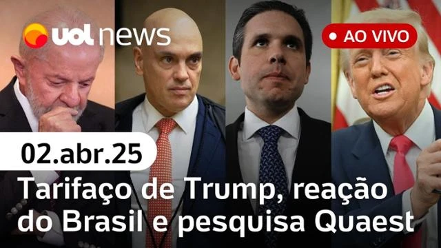 Desaprovação de Lula dispara, diz Quaest; tarifaço de Trump e retaliação na Câmara | UOL News 02/04/25