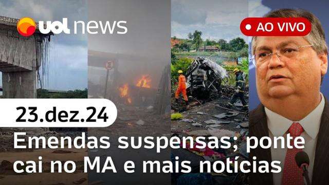 Dino suspende R$ 4 bi em emendas; ponte cai no MA e acidente de avião em Gramado | UOL News 23/12/24