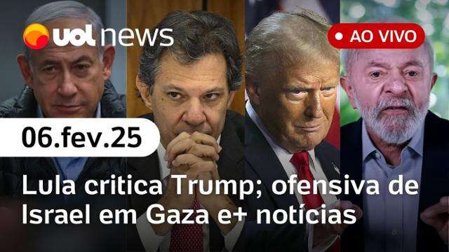 Itaú e Santander batem projeções de lucro; Lula x Trump; Israel: Palestinos fora de Gaza | UOL News 06/02/25