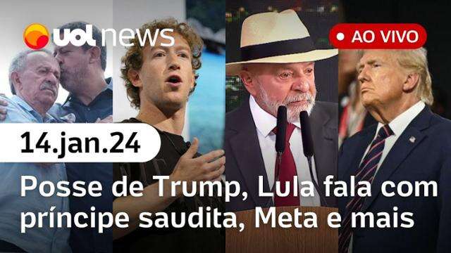 Posse de Trump, Meta responde AGU, Lula e Bin Salman, morre Benedito de Lira e mais | UOL News 14/01/25