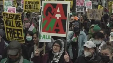 A NY manifestanti chiedono fine sostegno finanziario Usa a Israele