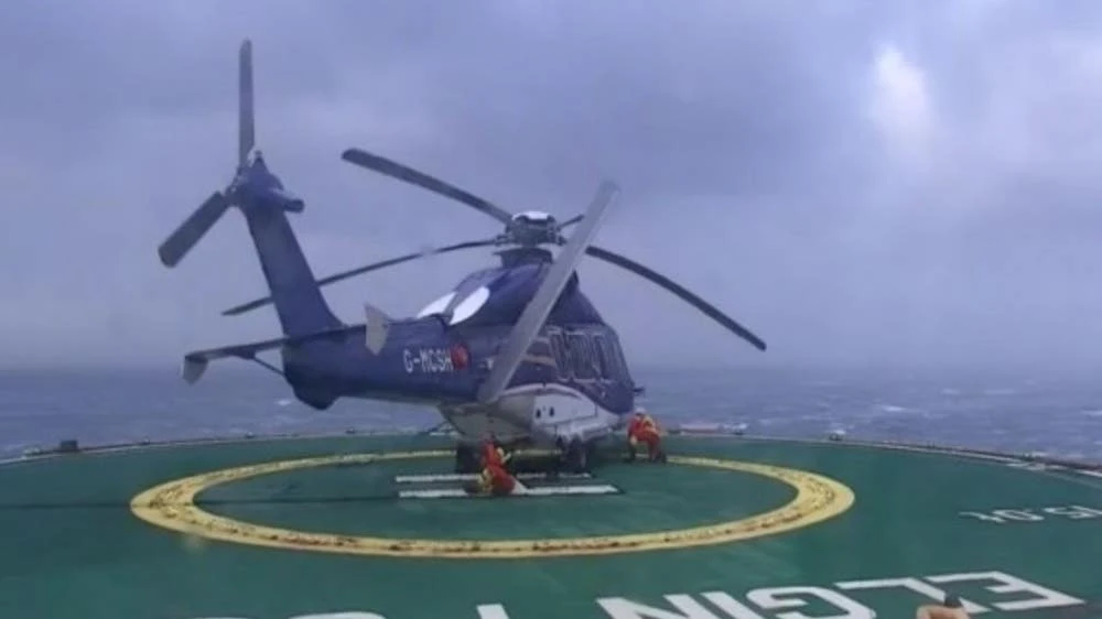 Broken helicopter blade ‘narrowly missed’ worker on oil rig, report finds