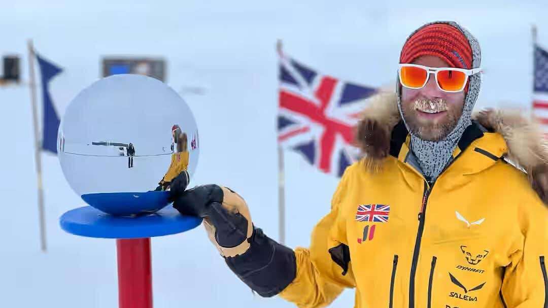 Briton becomes first disabled person to ski solo and unsupported to South Pole