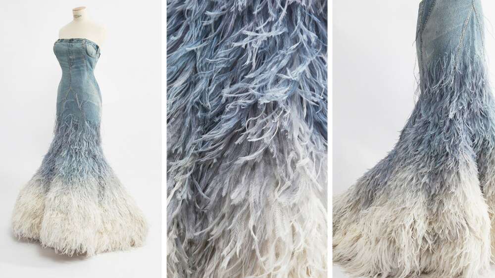 This Gaultier Auction Features a Feathery Gown — and a 22-pound Skirt