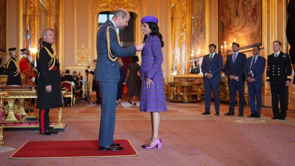 Prince William Hands Chanel’s Leena Nair Honor for Services to Retail and Consumer Sector