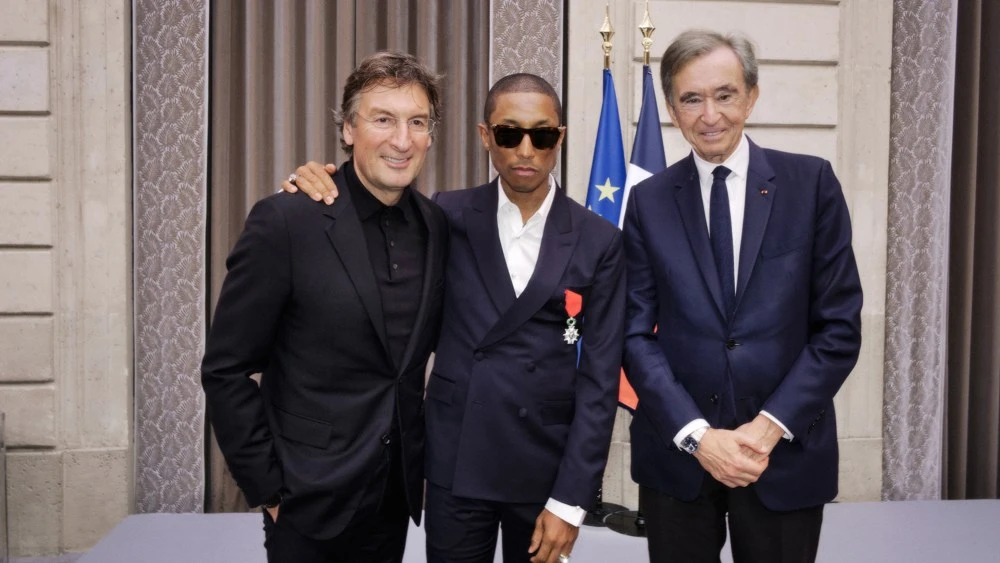Pharrell Williams Knighted by Emmanuel Macron