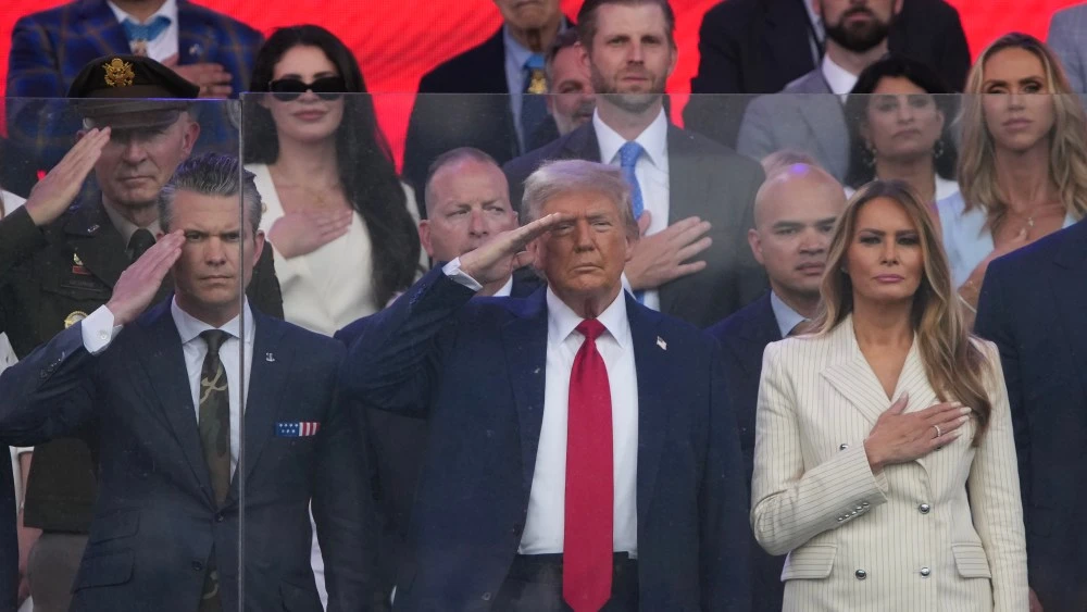 Melania Trump Wears New York-made Adam Lippes Suit for U.S. Army Grand Military Parade