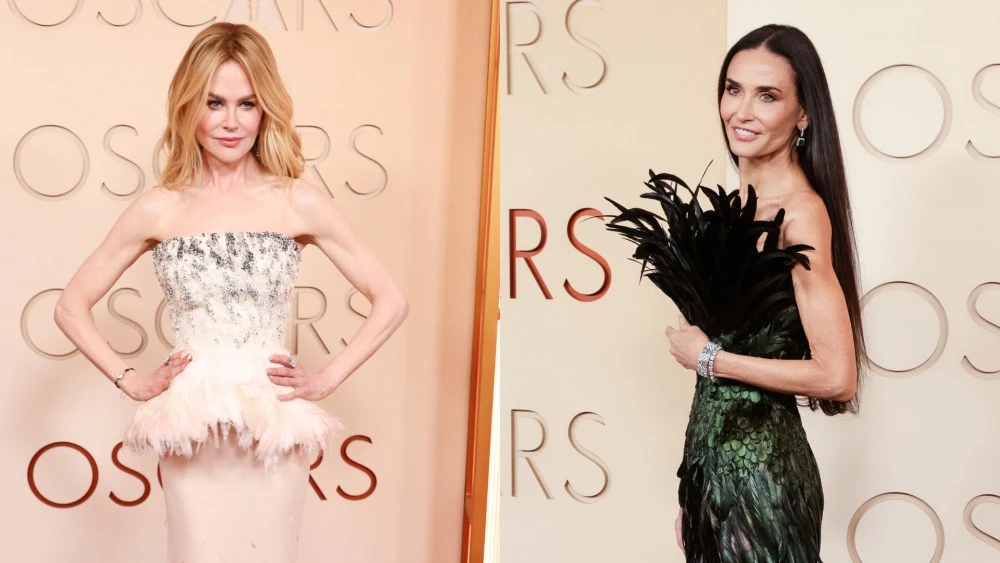 The Oscars’ Feathered Moment: Nicole Kidman, Demi Moore and More Float Down the Red Carpet in Plumed Style