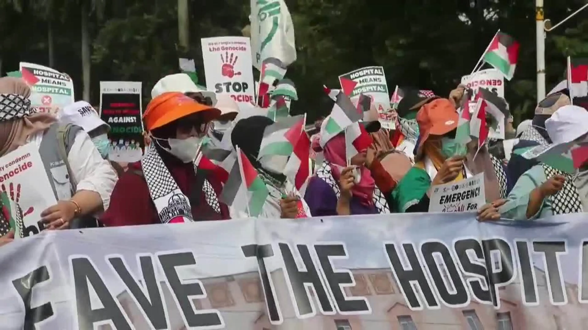 Indonesios se manifiestan en apoyo al pueblo palestino
