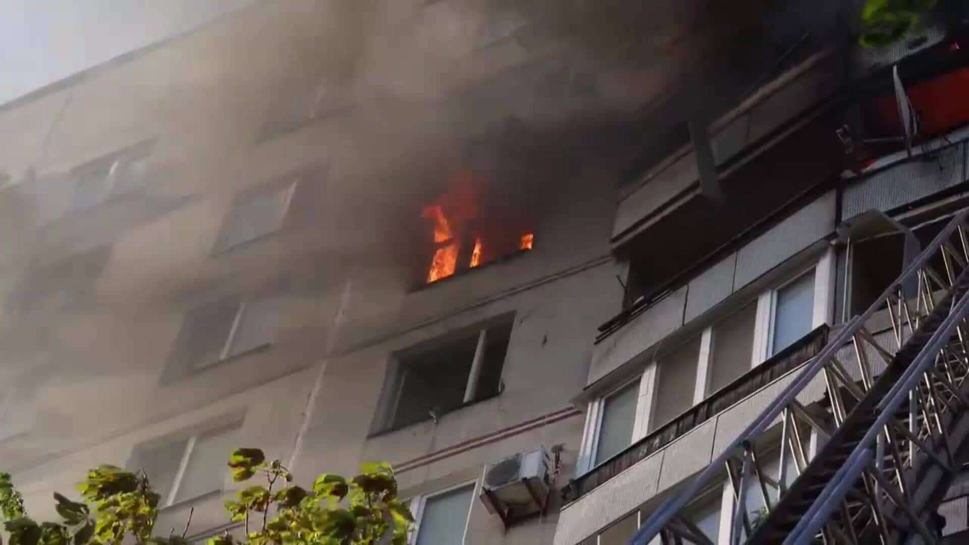 Al menos 41 heridos en un ataque ruso con bomba guiada contra un edificio residencial en Járkov