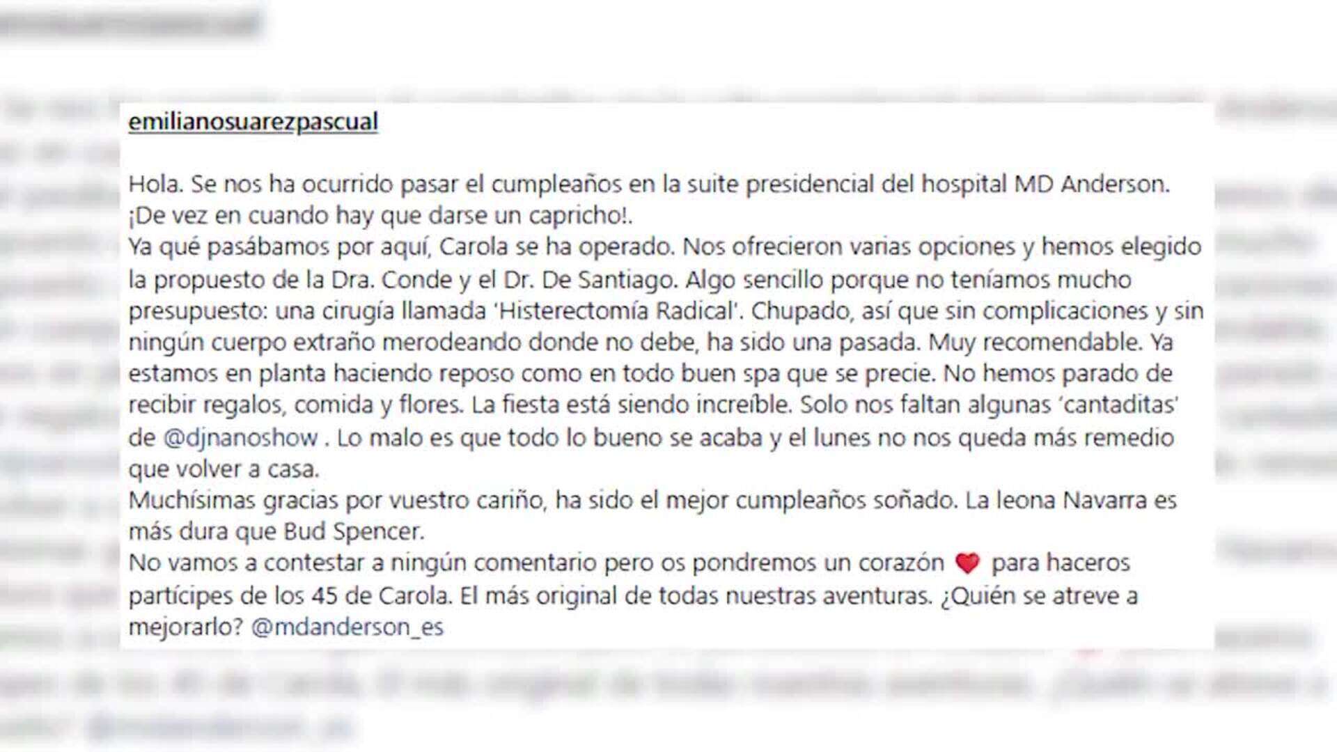 José Mercé da la última hora sobre Carola Baleztena tras someterse a una histerectomía radical