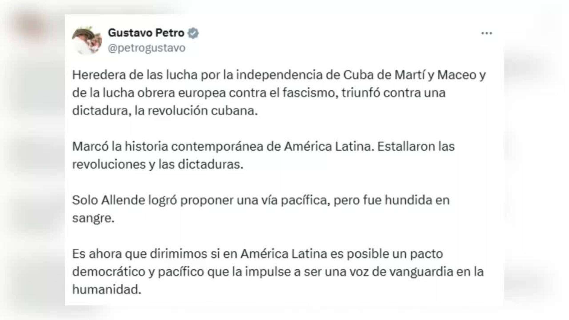 Petro afirma que la revolución cubana 