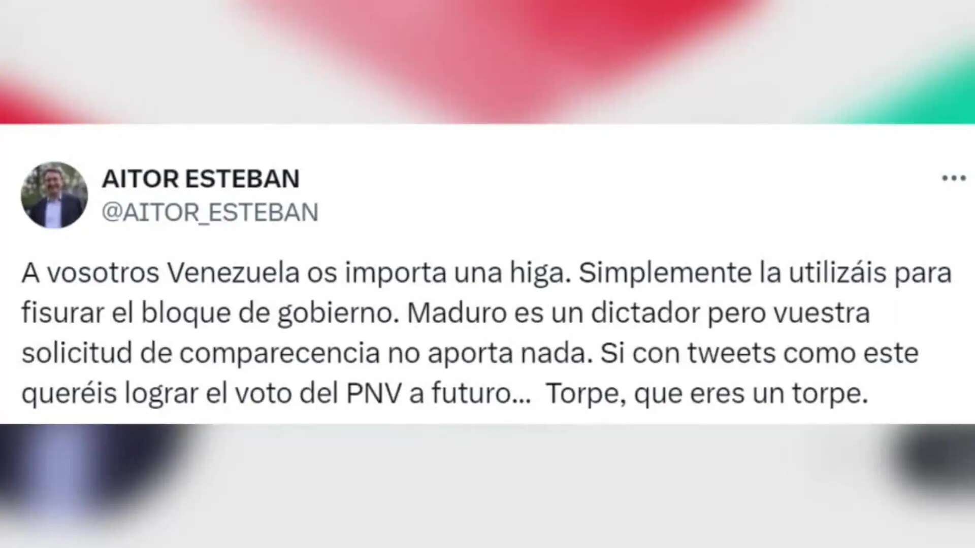 El PNV dice que al PP Venezuela le importa una 