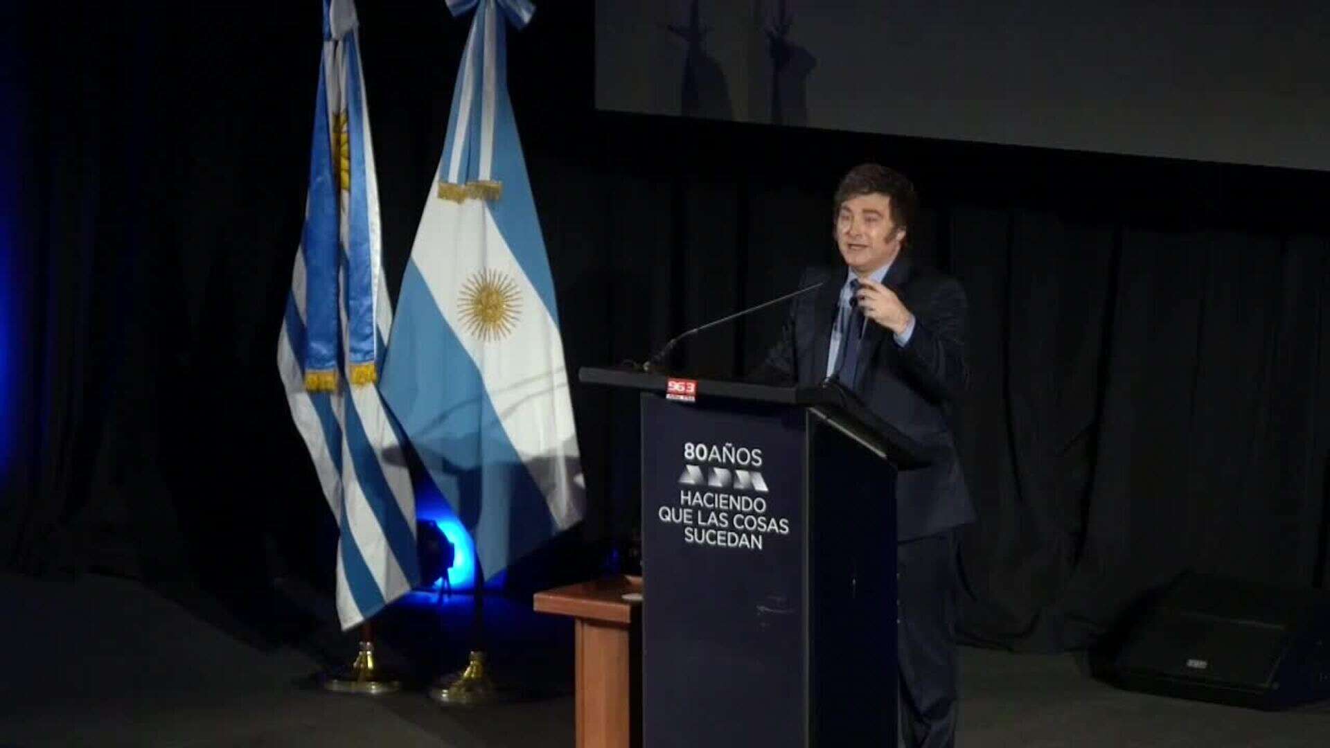 Nabucco, Zacarías y Stallone centran una charla de Milei ante empresarios de Uruguay