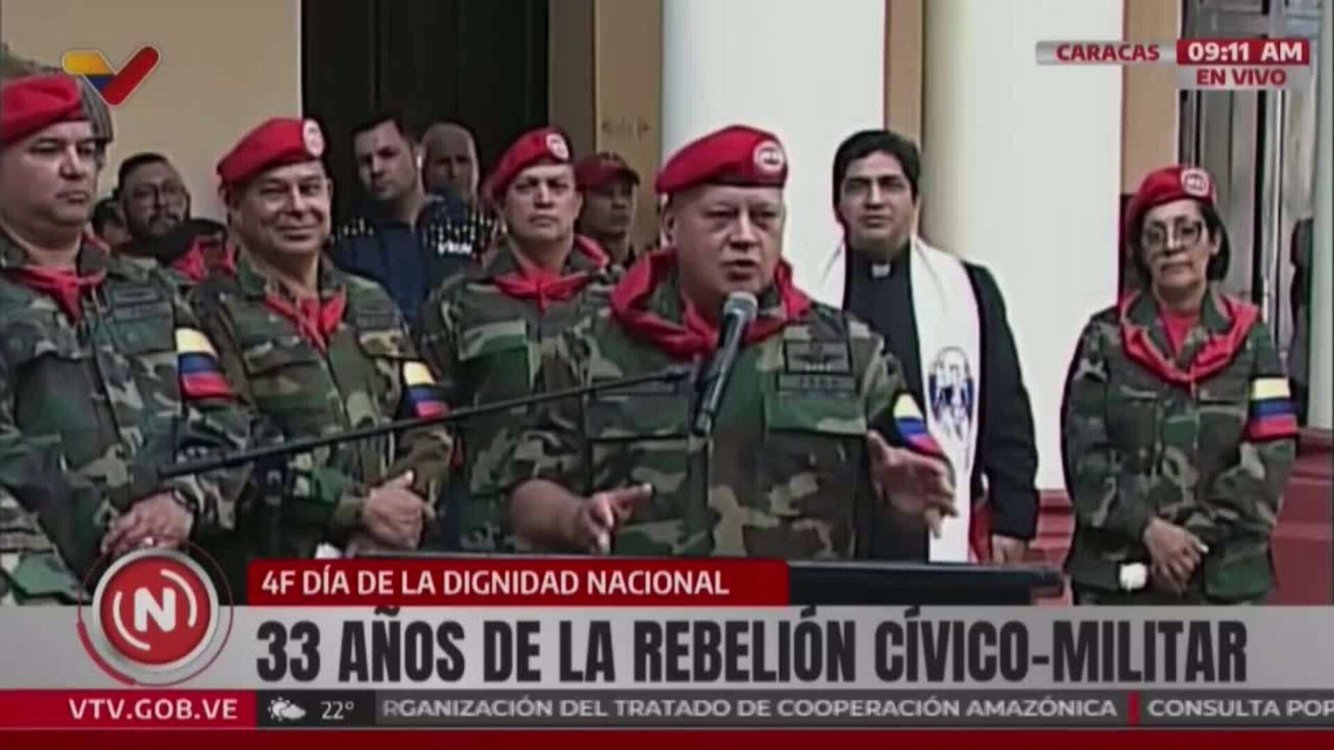 El chavismo pide mantener la unidad al conmemorar 33 años del fallido golpe de Estado