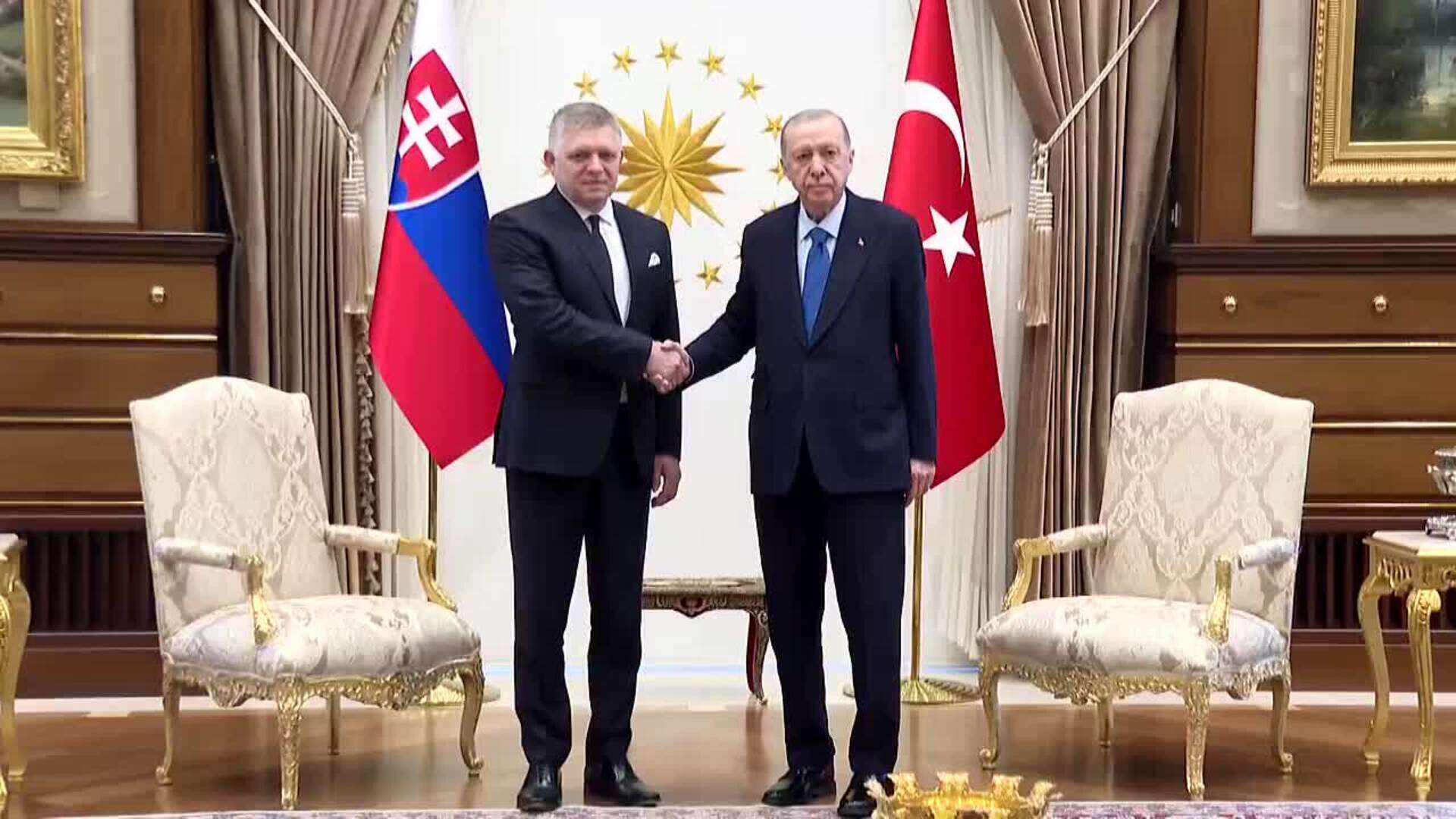 El presidente turco Recep Tayyip Erdogan se reúne en Ankara con el primer ministro eslovaco Robert Fico