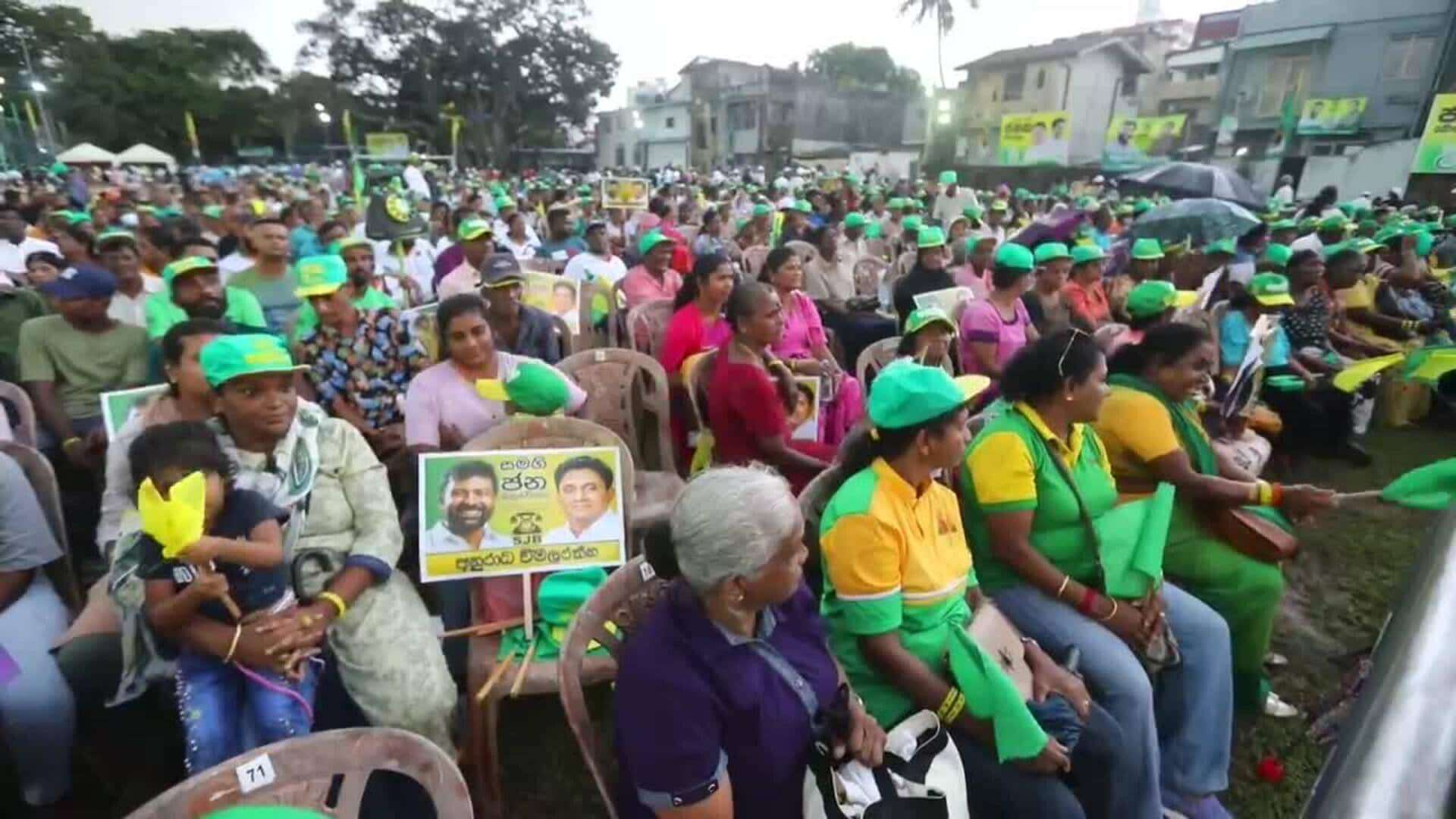 Sajith Premadasa, candidato opositor, encabeza mitin para las presidenciales de Sri Lanka