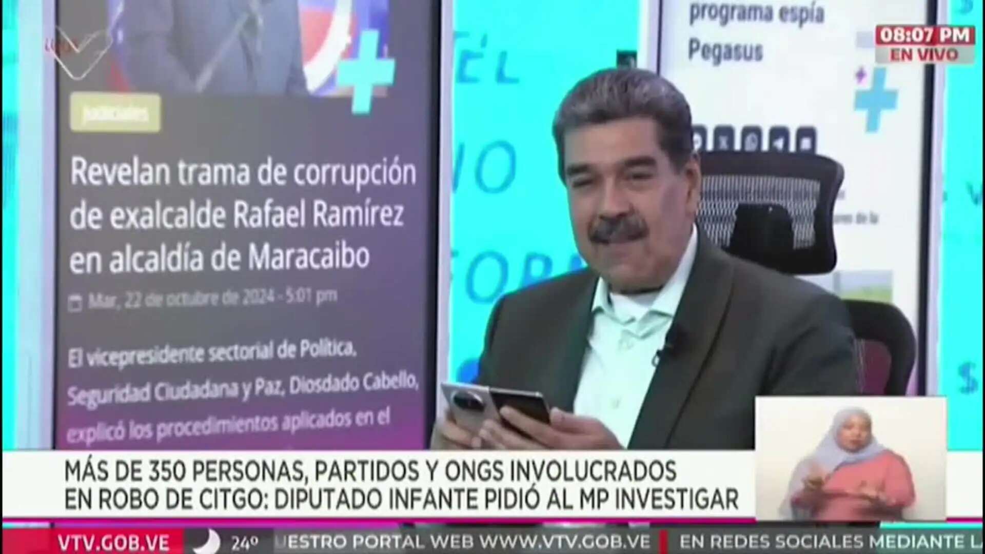 Maduro espera que Machado y otros opositores sean capturados por presunta corrupción