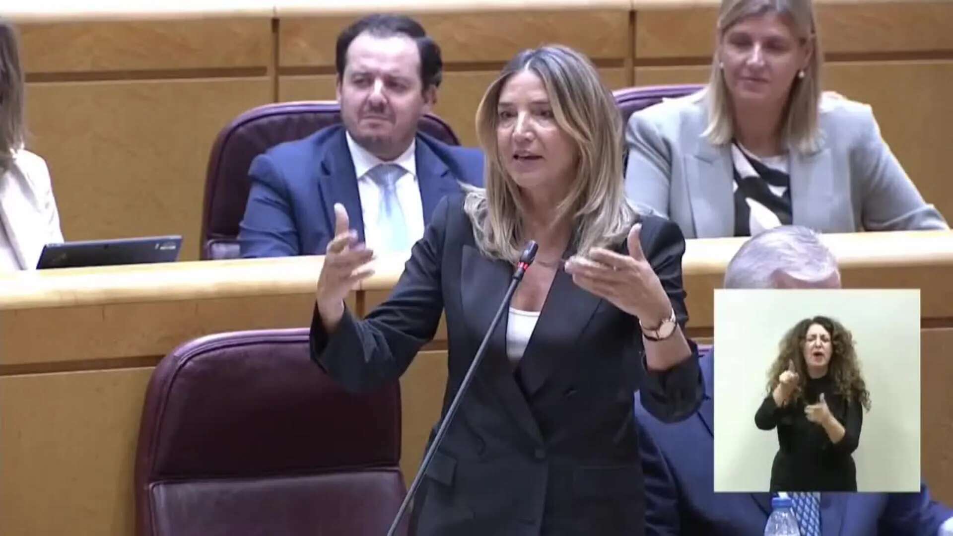 El PP recibe a Bolaños en el Senado con la foto de Aldama y le pregunta si fue a Moncloa