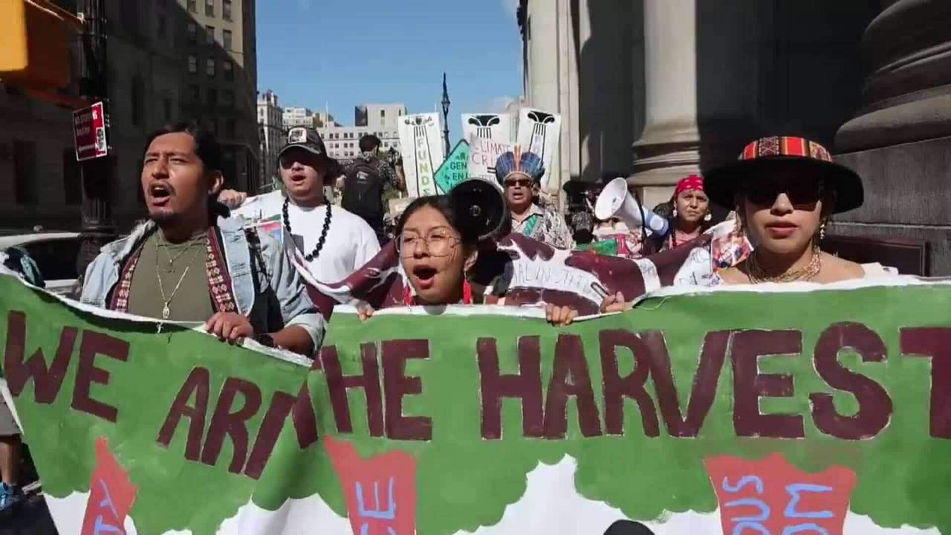 Manifestación en Nueva York marca el comienzo de semana mundial de protestas climáticas