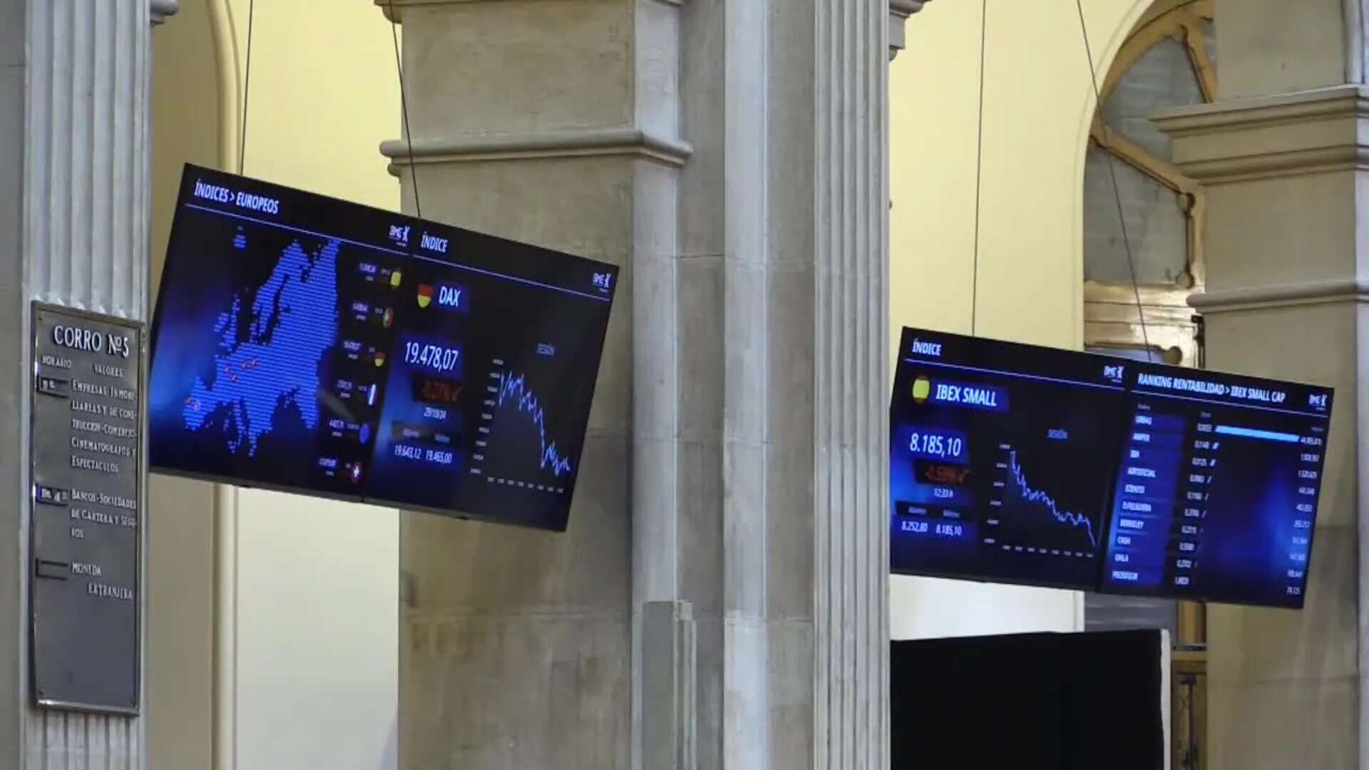 El IBEX mantiene la caída de la apertura, con 0,64 %, e intenta retener los 11.700 puntos