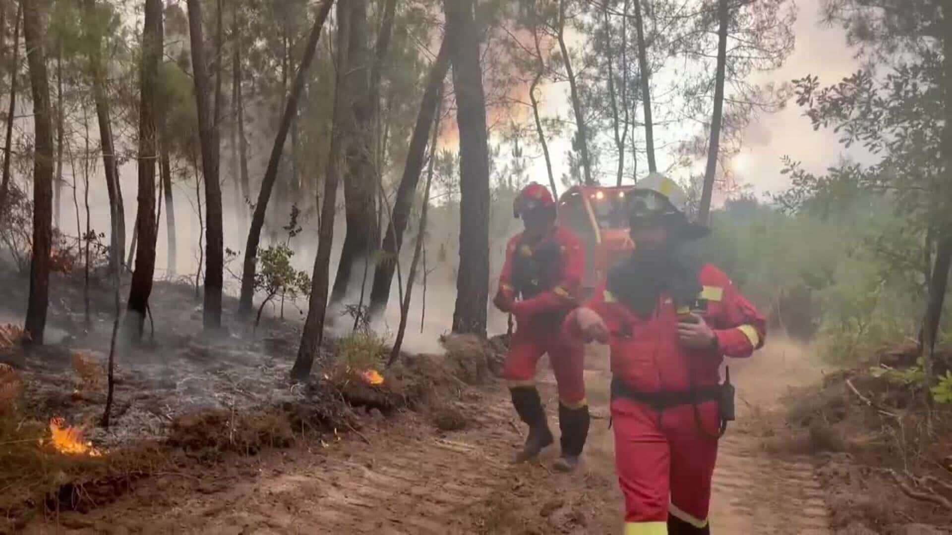 Los 248 efectivos de la UME de España logran que las llamas no alcancen las aldeas de Ladreda y Cobertinha