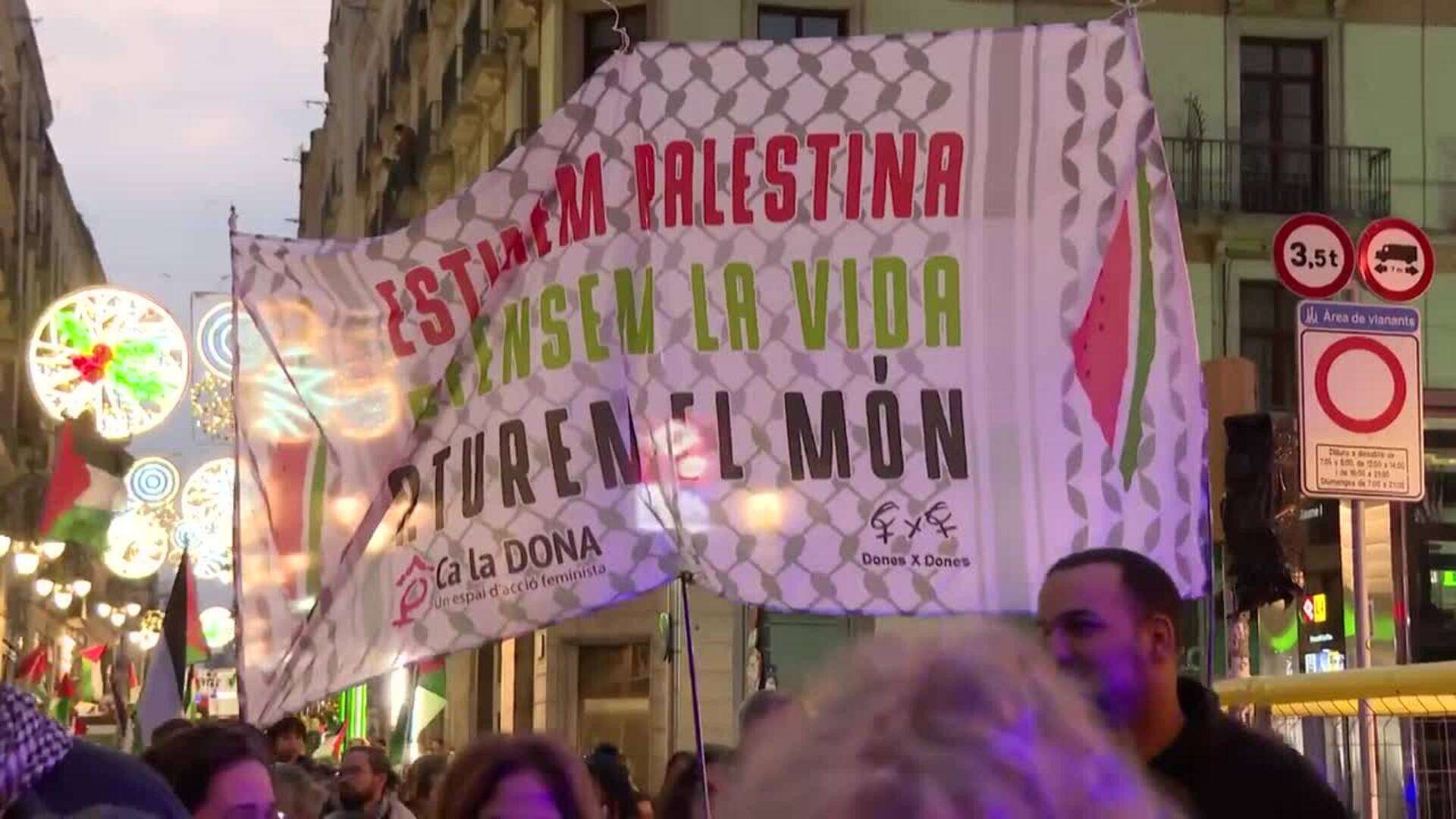 1.500 manifestantes pro Palestina en Barcelona según la Urbana, 7.000 según los organizadores