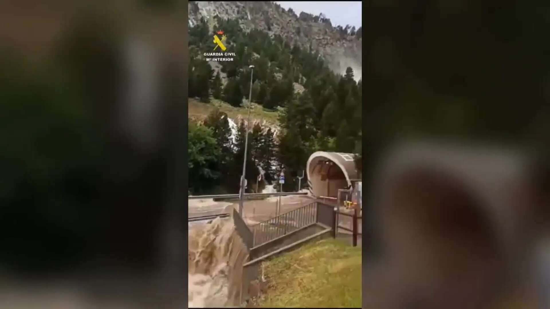 Cortado el túnel de Bielsa por las tormentas en el Pirineo oscense