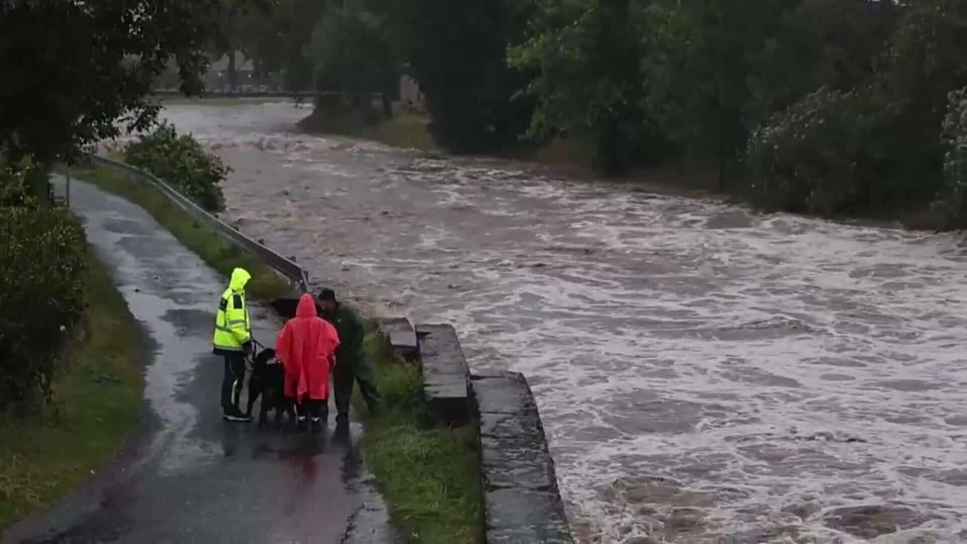 El río Bela se desborda tras las intensas lluvias en Chequia