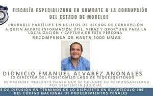 Autoridades ofrecen recompensa por Dionicio Álvarez, exfuncionario de Cuauhtémoc Blanco