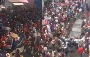 Captan en VIDEO a conductor que intenta atravesar manifestación generando tensión en CDMX
