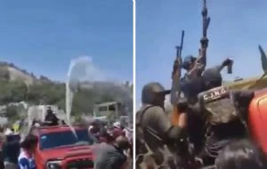 A cubetazos, civiles y presuntos integrantes del CJNG celebraron el Sábado de Gloria (Video)