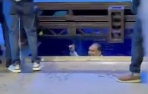 Max Cortázar cae en una pileta de agua en el acto de relanzamiento del PAN (Videos)