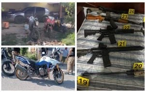Aseguran arsenal y vehículos robados en Encarnación de Díaz, Jalisco