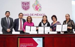 Brugada firma convenio con el IECM e INE para garantizar seguridad durante elección de juzgadores