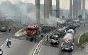 Así fue el momento exacto de la explosión de una pipa de gas en Iztapalapa