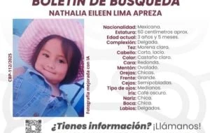 Exigen esclarecer desaparición de la niña Nathalia Eileen; acusan a madre y padrastro