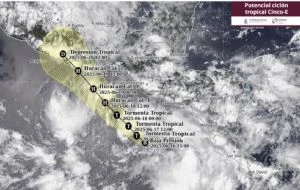 Surge el potencial ciclón tropical Cinco-E; en horas podría convertirse en la tormenta Erick