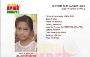 Chiapas: Hallan el cuerpo sin vida de niña de 9 de años desaparecida desde el 13 de marzo