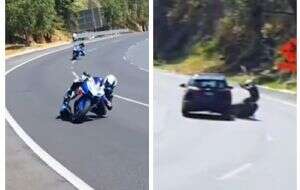 Graban accidente de motociclista en la autopista México-Cuernavaca (Video)