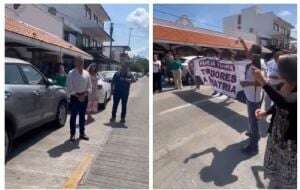 Trabajadores del Poder Judicial increpan a Yunes Linares: “Traidor, te vendiste al dictador”