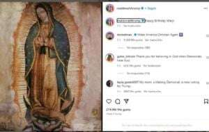 Donald Trump publicó una imagen de la Virgen de Guadalupe en su cuenta de Instagram