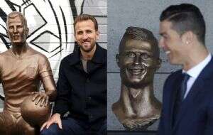 Estatuas de estrellas como Harry Kane y Cristiano Ronaldo no siempre convencen