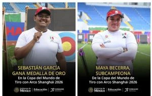 Arqueros Sebastián García y Maya Becerra ganan oro y plata en Copa del Mundo