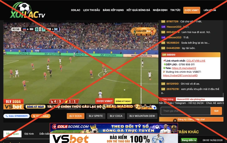 Web trực tiếp World Cup 2026 trái phép vẫn ngập tràn trên mạng