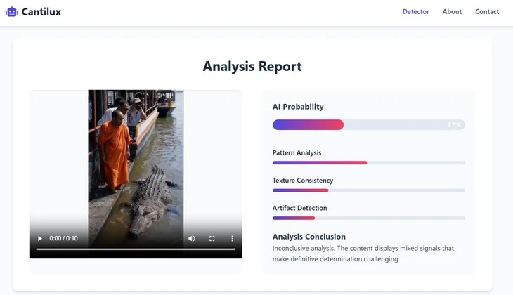 Video cá sấu chở nhà sư về đền là sản phẩm AI