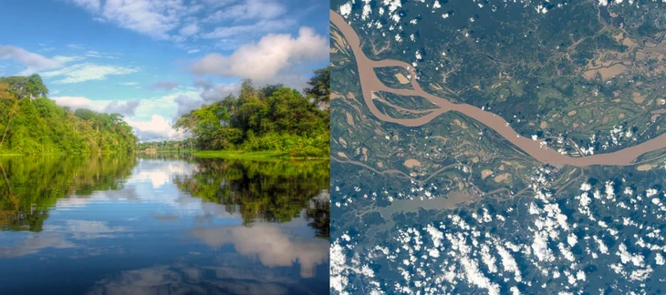 Amazon, Himalaya, kim tự tháp... thế nào khi nhìn từ trên cao 400km?